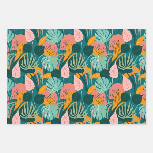 Colorful Tropicals: Fan Palms Inpakpapier Vel (Voorkant)