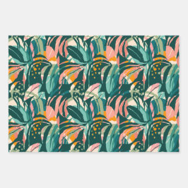 Colorful Tropicals: Monstera Oerwoud-omslagpapier Inpakpapier Vel