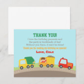 Colorful Truck Boys Birthday Hartelijk dank Kaart (Voorkant / Achterkant)