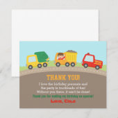 Colorful Trucks Boys Birthday Hartelijk dank Kaart (Voorkant / Achterkant)