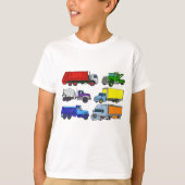 Colorful Trucks Illustrations T-shirt (Voorkant)