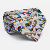 Colorful Trumpet Design  Stropdas (Opgerold)