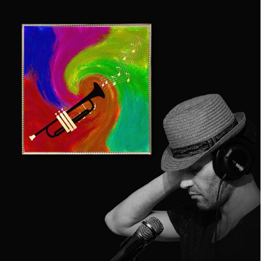 Colorful Trumpet Music Folie Afdrukken