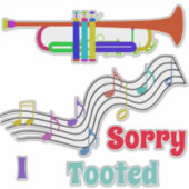 Colorful Trumpet Musical Notes and Text Sticker (Voorkant)