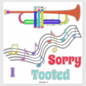 Colorful Trumpet Musical Notes and Text Sticker (Vel)