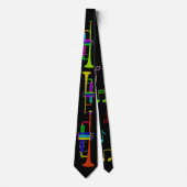 Colorful Trumpets en Musical Notes Stropdas (Voorkant)