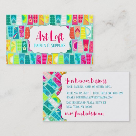 Colorful Tubes of Art Paint Visitekaartje (Voorkant / Achterkant)