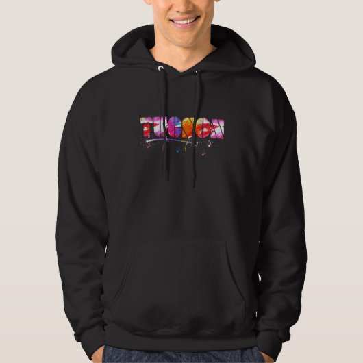 Colorful Tucson Lettering  Watercolor Tucson Hoodie (Voorkant)