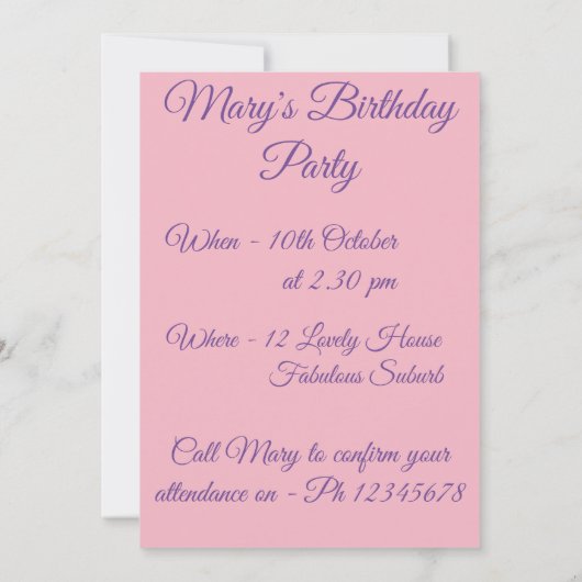 Colorful Tulip and Butterfly Birthday Invitation Kaart (Achterkant)