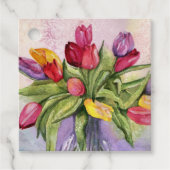 Colorful Tulip Bouquet Bedankjes Labels (Voorkant)
