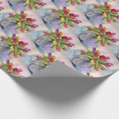 Colorful Tulip Bouquet Cadeaupapier (Hoek)