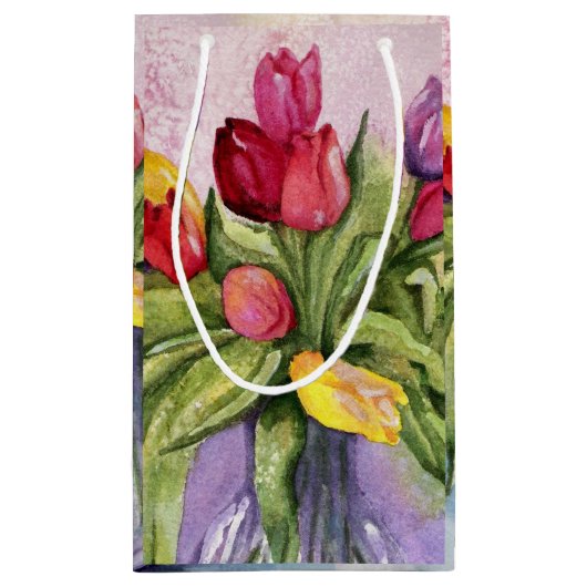 Colorful Tulip Bouquet Klein Cadeauzakje (Achterkant)