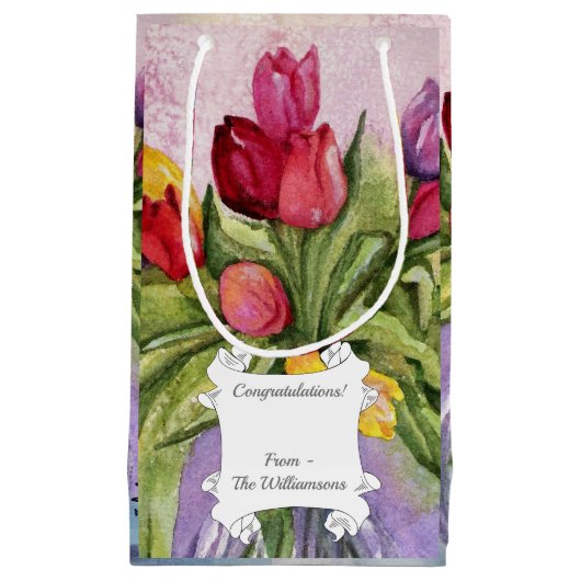 Colorful Tulip Bouquet Klein Cadeauzakje (Voorkant)