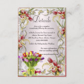 Colorful Tulip Floral Wedding Details Informatiekaartje (Voorkant)