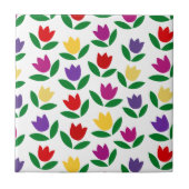 Colorful  Tulip Flower Pattern Tegeltje (Voorkant)