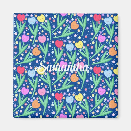 Colorful Tulip Flowers Magneet (Voorkant)