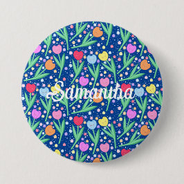 Colorful Tulip Flowers Ronde Button 7,6 Cm