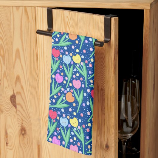 Colorful Tulip Flowers Theedoek (Derde Gevouwen)