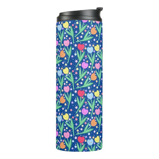 Colorful Tulip Flowers Thermosbeker (Gedraaid links)