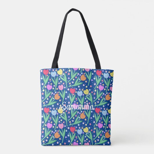 Colorful Tulip Flowers Tote Bag (Achterkant)