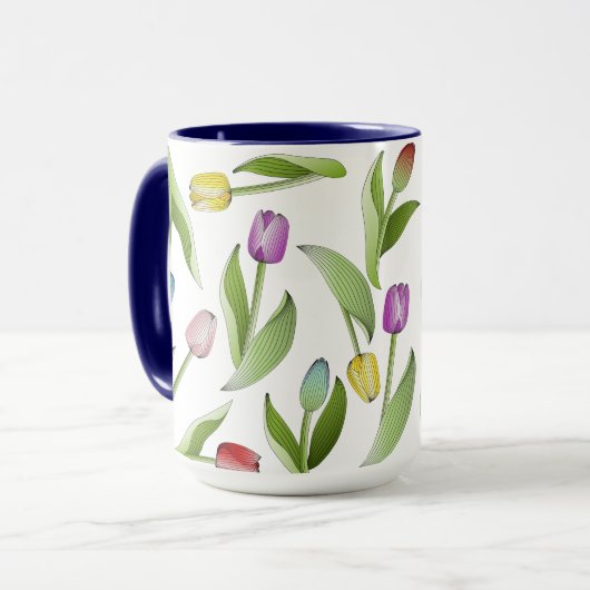 Colorful Tulip Patroon Mok (Voorkant links)