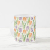 Colorful Tulip Pattern Matglas Koffiemok (Voorkant links)