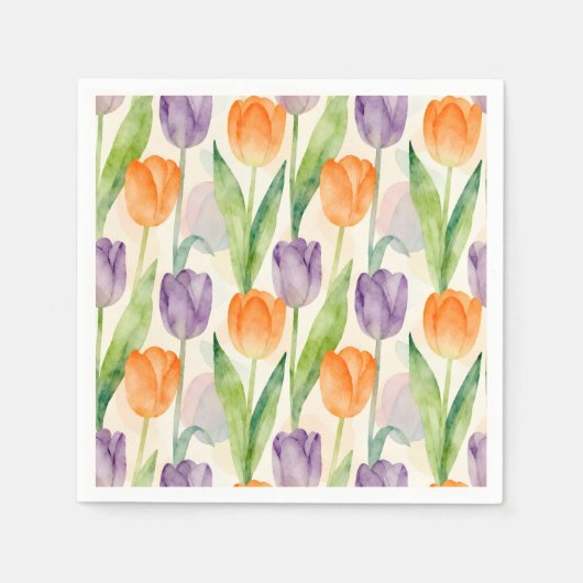 Colorful Tulip Pattern Servet (Voorkant)