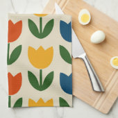 Colorful Tulip Pattern Theedoek (Quarter Fold)