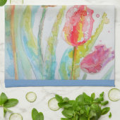 Colorful Tulip Waterverf Tea Towel Theedoek (Gevouwen)