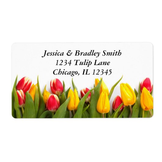 Colorful Tulips Address Label (Voorkant)