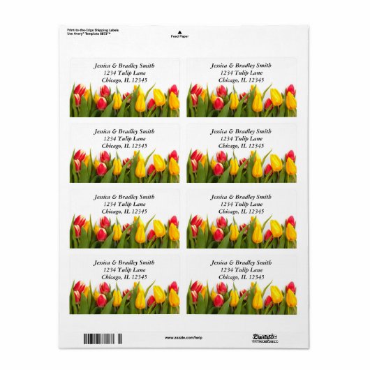 Colorful Tulips Address Label (Full Sheet)