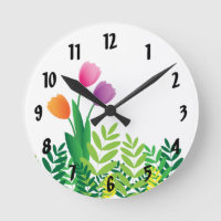 Colorful Tulips and Green Vegetation