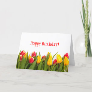 Colorful Tulips Birthday Card Kaart