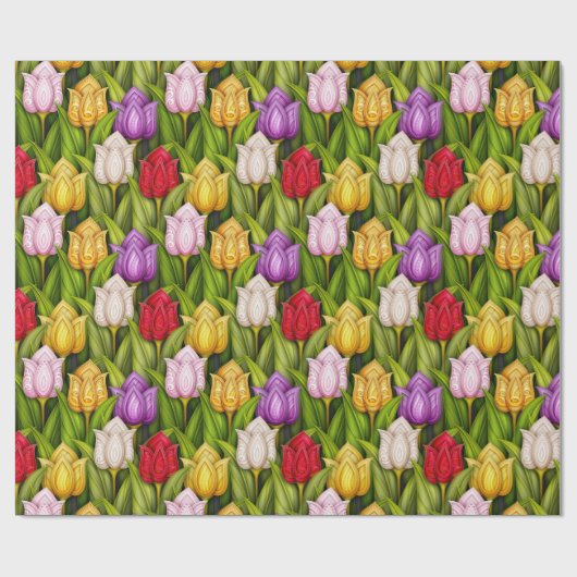 Colorful Tulips Cadeaupapier (Vlak)