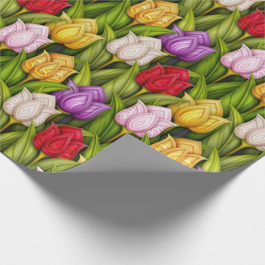 Colorful Tulips Cadeaupapier (Hoek)