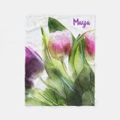 Colorful Tulips Fleece Deken (Voorkant)