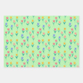Colorful Tulips Floral Design Inpakpapier Vel (Voorkant)
