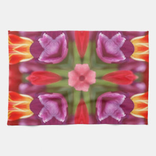 Colorful Tulips Kaleidoscoop Theedoek