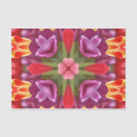 Colorful Tulips Kaleidoscoop Tissuepapier (Voorkant)