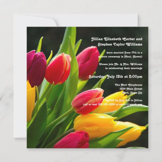 Colorful Tulips Photo -5x5 Wedding Announding Kaart (Voorkant)