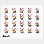 Colorful Tulips Ronde Sticker (Vel)