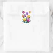 Colorful Tulips Ronde Sticker (Tas)