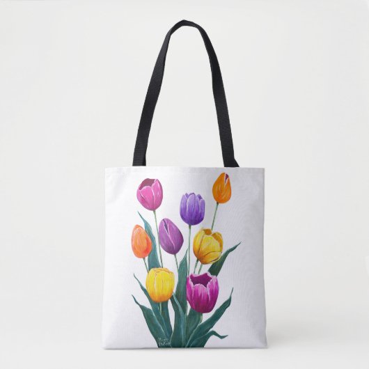 Colorful Tulips Tote Bag (Voorkant)