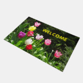 Colorful Tulps Cust. WELKOMMER Deurmat (Schuin)