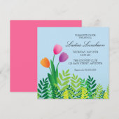 Colorful Tulps Spring Luncheon Kaart (Voorkant / Achterkant)