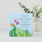 Colorful Tulps Spring Luncheon Kaart (Staand voorkant)