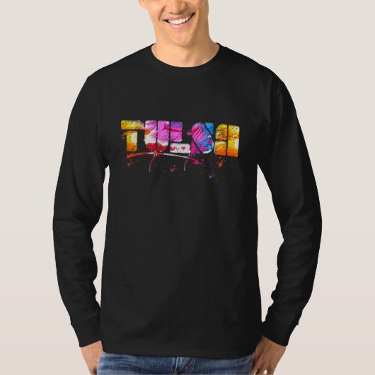 Colorful Tulsa Lettering  Watercolor Tulsa T-shirt (Voorkant)