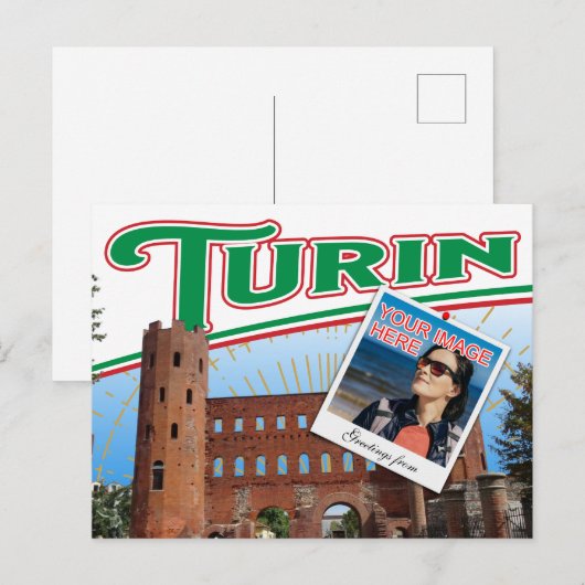 Colorful Turin Italy photo collage Briefkaart (Voorkant / Achterkant)