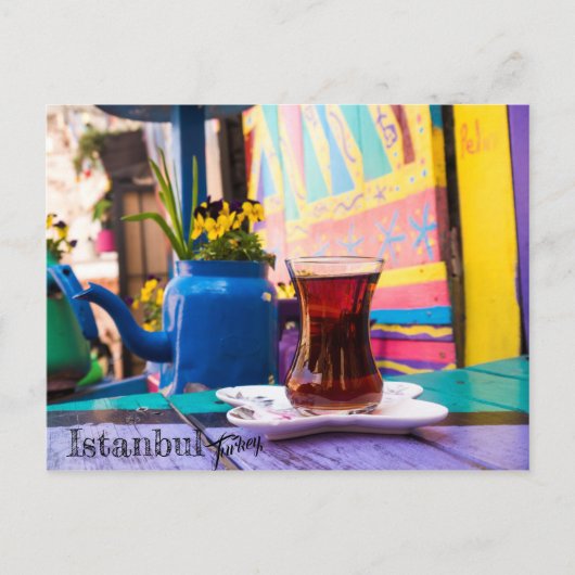 Colorful Turkey Tea in Istanbul, Turkije Briefkaart (Voorkant)