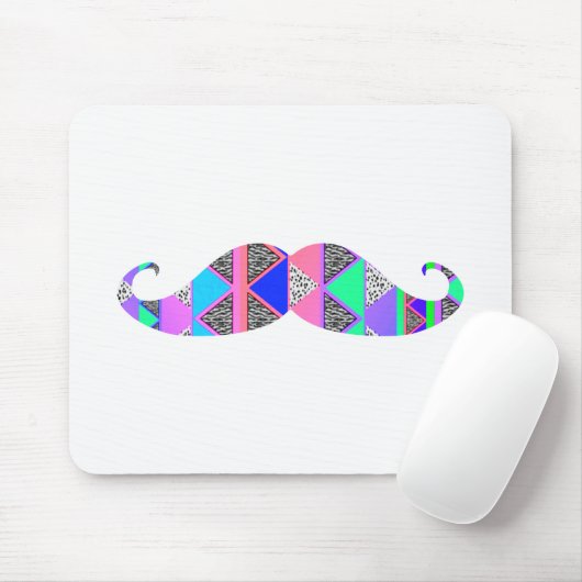 Colorful Turquoise Aztec Pattern Mustache Muismat (Met muis)